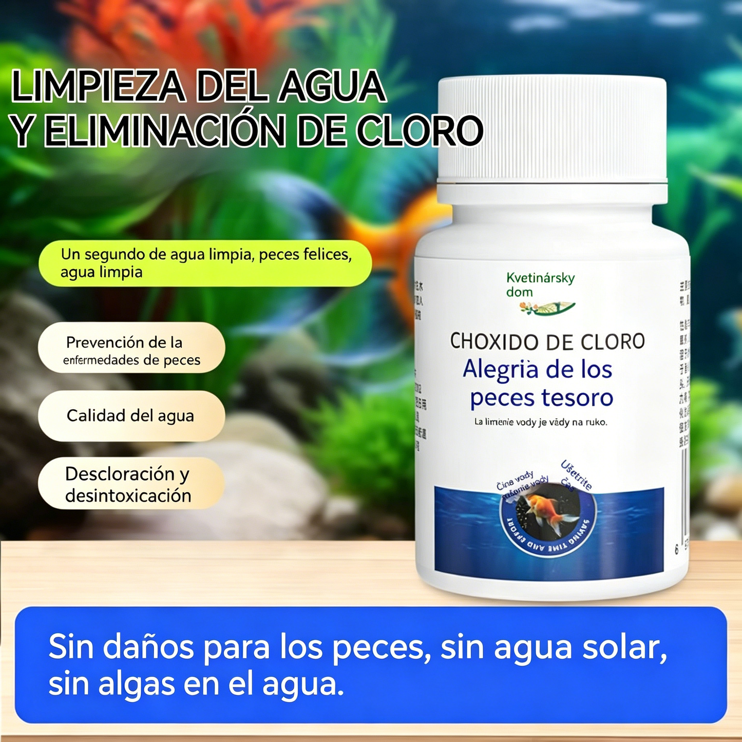 🐟【100 Tabletas】¡Compra 2 y llévate 2 gratis💧 Tabletas efervescentes para limpiar el agua de acuarios y estanques, tabletas oxigenantes para acuarios 🔥