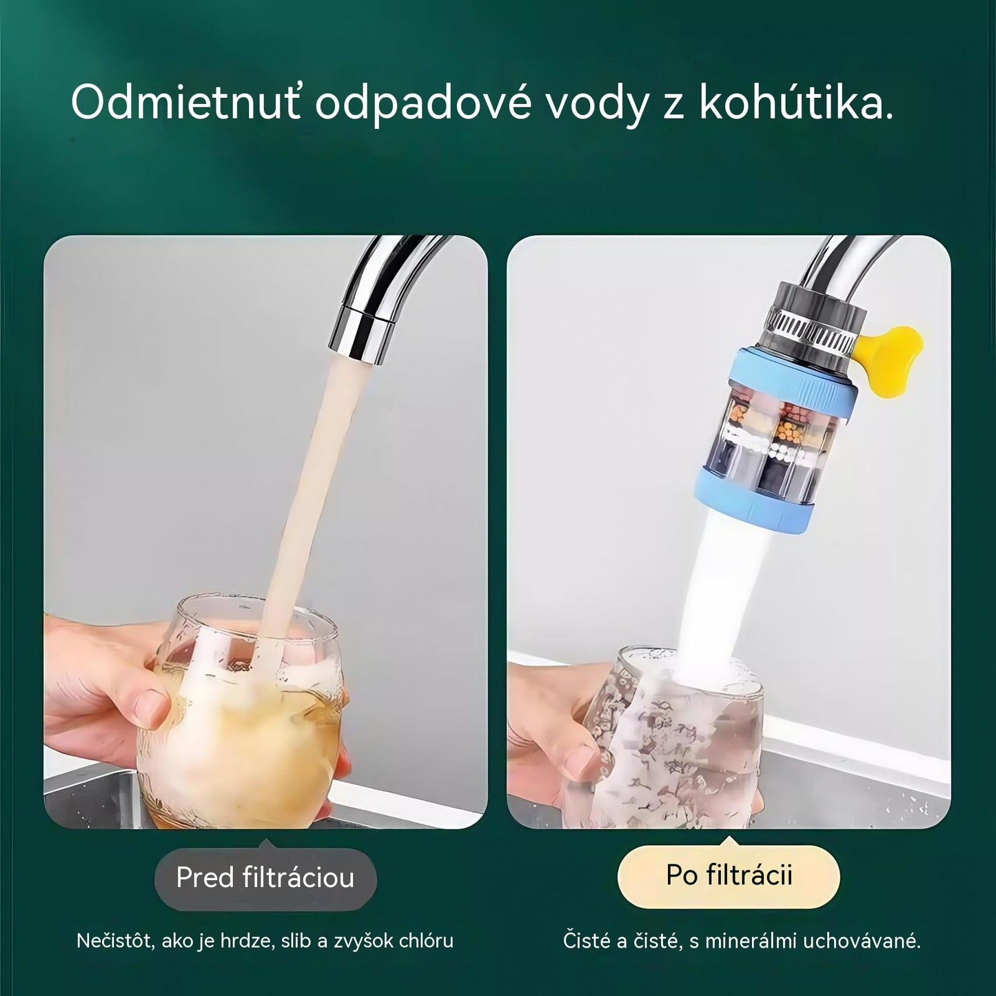 🚿【Kúpte 1 a získajte 2 zdarma】✨🎖️Šesťstupňový otočný filter na vodovodný kohútik