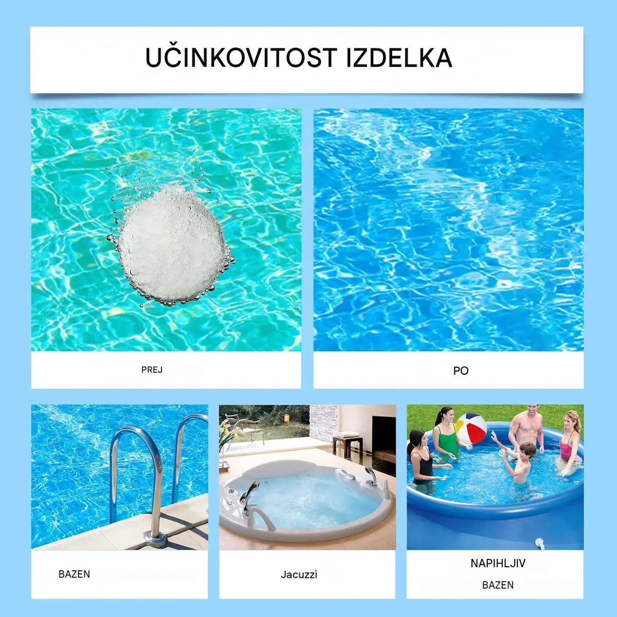🔥Kupi 1, drugega dobiš brezplačno (2 steklenički)🏊‍Šumeče tablete za čiščenje bazena