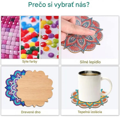 🎨【Súprava náradia + železný stojan + 6 kusov diamantového maľovania】Urob si sám podložka na maľovanie z kameňa