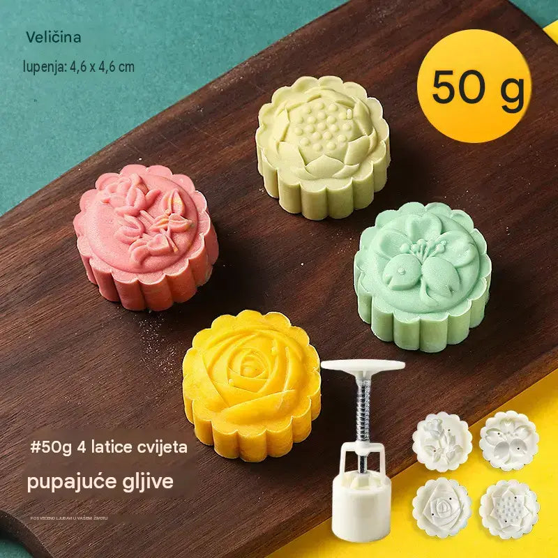 【1 kalup s 4 cvijeta】✨😍Set ručno prešanih kalupa za tijesto, kreativni kalupi za pečenje