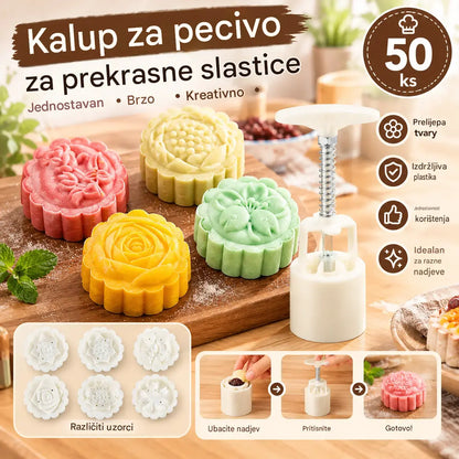 【1 kalup s 4 cvijeta】✨😍Set ručno prešanih kalupa za tijesto, kreativni kalupi za pečenje