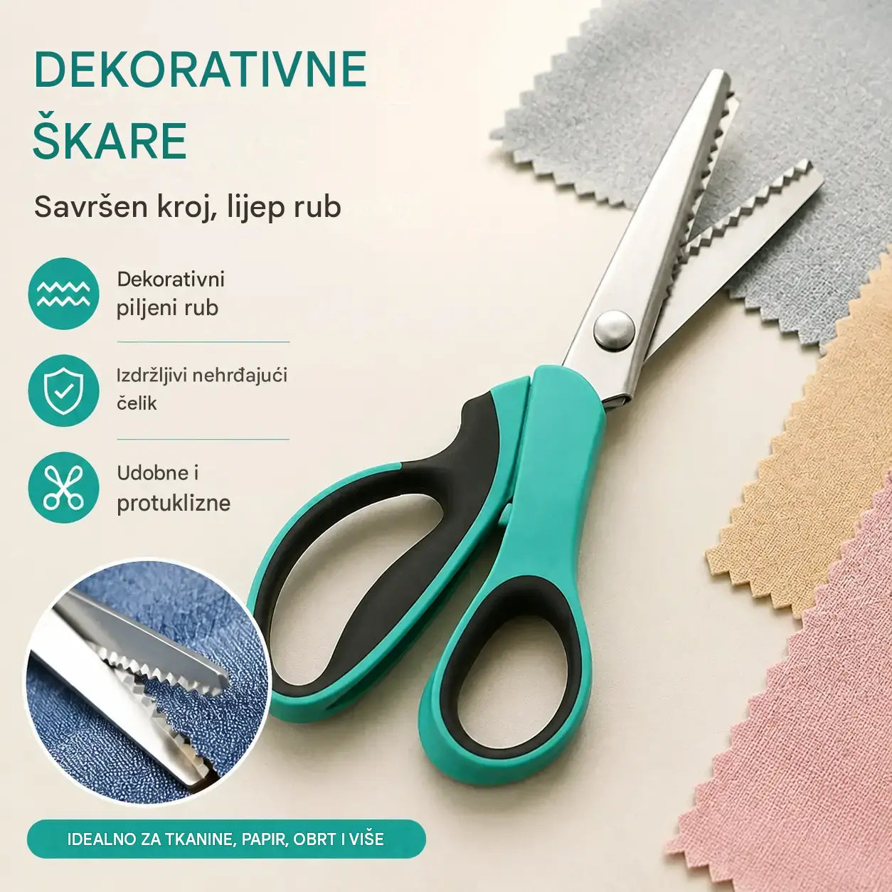 ✂️ Profesionalne nazubljene škare - Oštre nazubljene škare za tkaninu