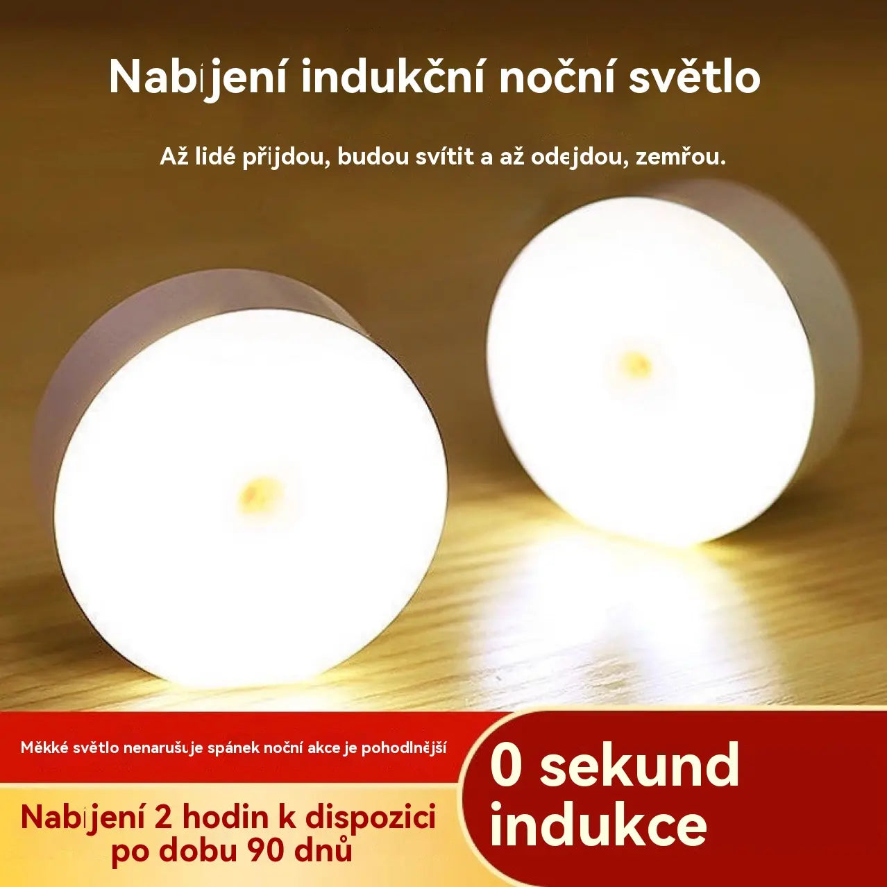 🏡💡【Kupte 2 a dostanete 2 zdarma】Inteligentní LED lampa s indukcí lidského těla, pohodlné a praktické nabíjení