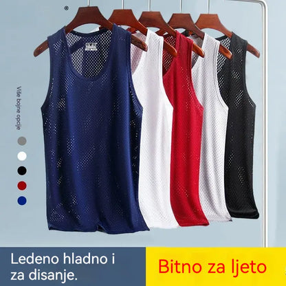 👕【Set od tri dijela】Muške ležerne majice kratkih rukava, izrađene od hladne svilene tkanine ✅ Lagane, prozračne i brzosušeće