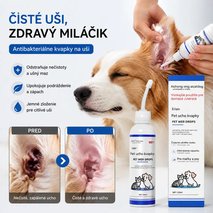🐱🐶 Jemné kvapky na čistenie uší pre domáce zvieratá – Rozlúčte sa s ochoreniami vonkajšieho zvukovodu