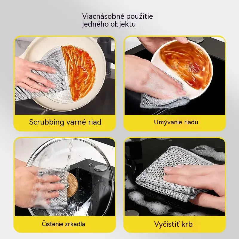 🏘️💦【Kúpte 1 a dostanete 1 zadarmo】Dvojvrstvová hrubá utierka zo strieborného drôtu