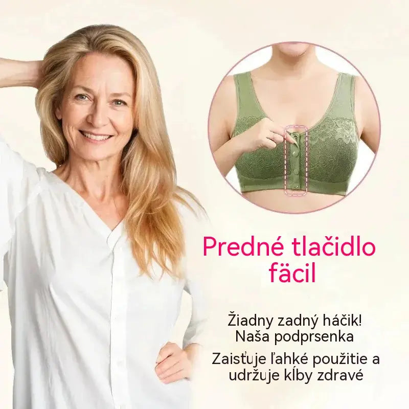 😍【Balenie 3 kusov】Dámska čipkovaná podprsenka bez kostic, pohodlná predná pracka 😍【40-100 kg】