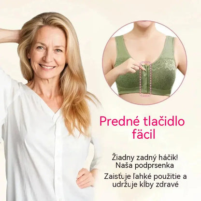 😍【Balenie 3 kusov】Dámska čipkovaná podprsenka bez kostic, pohodlná predná pracka 😍【40-100 kg】
