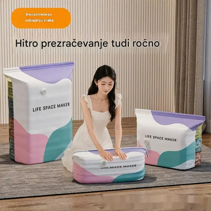 👕📦【5 kosov 26 €】Kompresijske vrečke za shranjevanje oblačil, brez potrebe po vakuumu, ojačana konstrukcija.