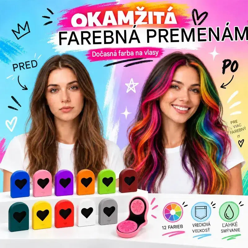 🌈🪮Kompaktná púdrová farba na vlasy s 12 odtieňmi pre rýchle farbenie