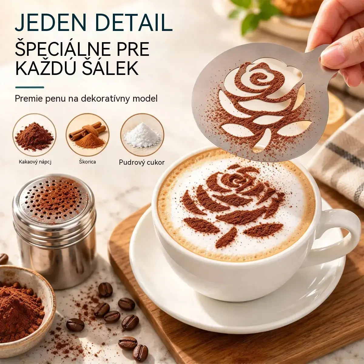 ☕ Nerezová oceľová forma na kávové latte art