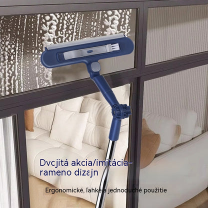 🏠💦Obojstranný čistič okien 2 v 1 s výsuvnou rukoväťou na čistenie okien vo vysokých budovách.