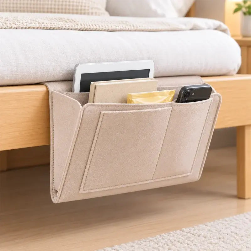 🛏️【Kúpte 1 a dostanete 1 zadarmo】✨ Zavesný organizér na posteľ z plsti | Mimoriadne odolná úložná taška do spálne, ktorú možno pripevniť bez vŕtania