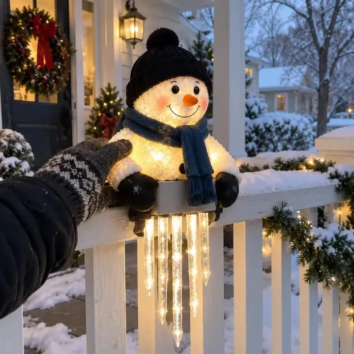 ☃️Svetelná dekorácia WinterGlow – snehuliak a cencúle