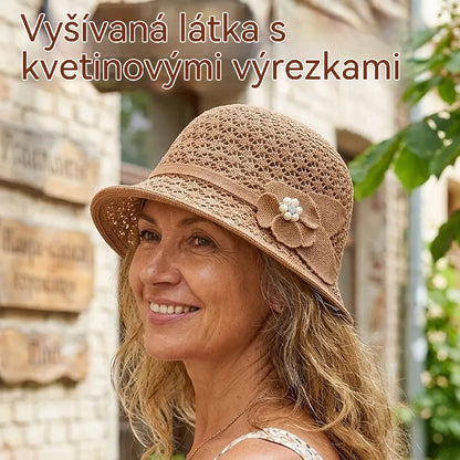 👒Štýlový slnečný klobúk s prelamovaným tkaným dizajnom, ktorý účinne blokuje slnečné svetlo.