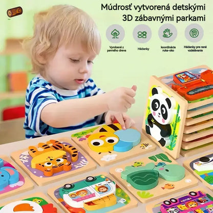 👧🏻🧩【-60% ZĽAVA】 Montessori 3D puzzle pre 1–6 roky