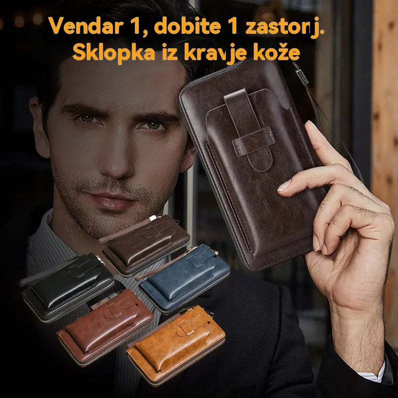 💼Nova ročno izdelana večnamenska moška denarnica iz pravega usnja