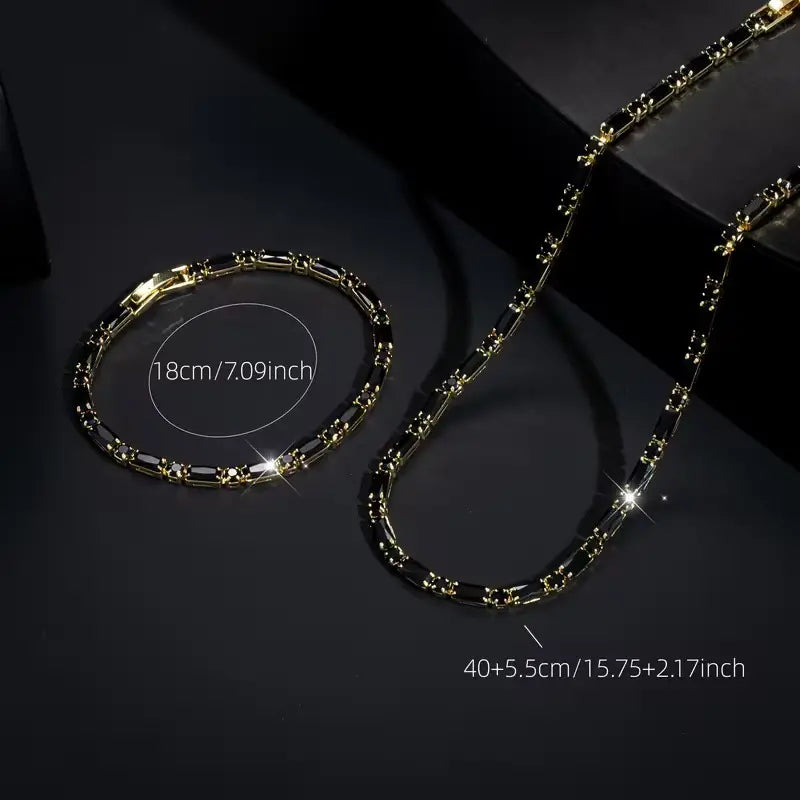【Náhrdelník + náramok】⏳🔥 50% ZĽAVA LEN NA OBMEDZENÝ ČAS! ⏰ Sada trblietavých šperkov: výrazná, elegantná a prémiovej kvality 💎✨