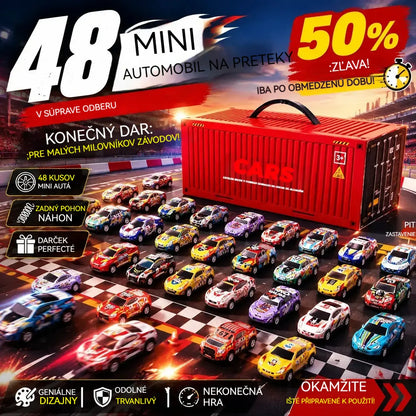 48 odnímateľných miniáut so vstavanou garážou
