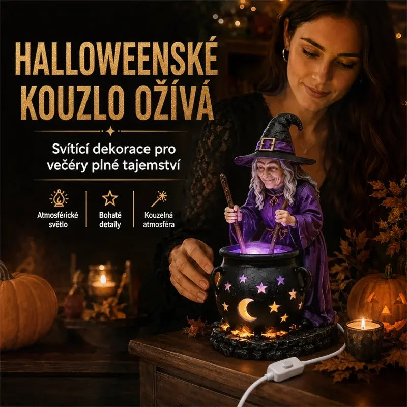 🧙🎃Halloweenská socha čarodejníckeho kotla