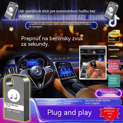 🚗🎵🎵【Hudobný USB kľúč】【32G】Obsahuje 8000 skladieb, 600 hudobných videí a 6D zvukové efekty.