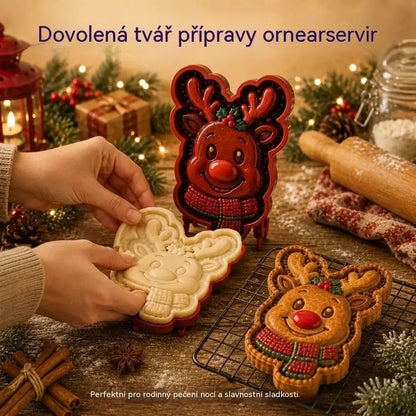 ⌛【3-dielna sada】21 €🥧🎄Sbírka mini forem na vánoční dorty s 9 vzory | 🫎Opakovaně použitelné reliéfní formy na tvarování detailních vánočních dortů ve tvaru Santa Clause, sněhuláka, soba a vánočního stromečku⛄