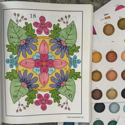 🎨 【1x Omaľovánka podľa čísel + 24-farebné pero s dvojitým hrotom】Vyfarbuj a relaxuj: Omaľovánka podľa čísel pre dospelých | Zmierňuje stres a úzkosť ✨