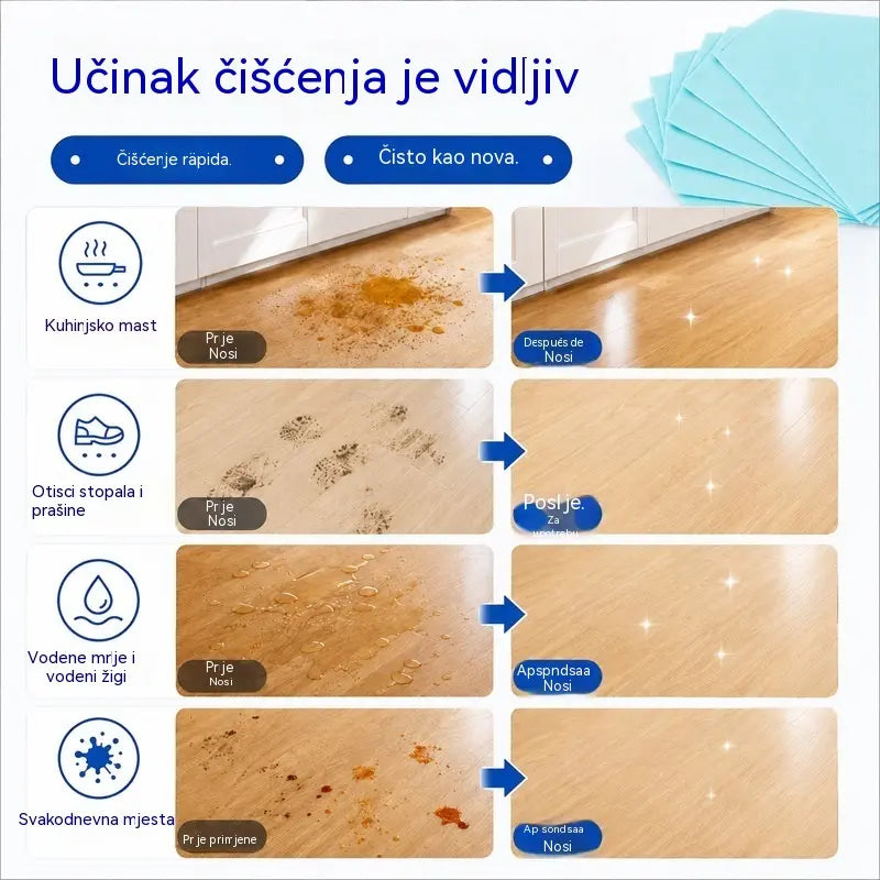 💦🏡【3 pakiranja, ukupno 90 listova】Vlažne maramice za čišćenje podova topljive u vodi