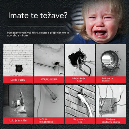 💧🏠【10 kosov za 23 €】🔧 Beli vodoodporni tesnilni kit – Popravlja luknje, stene in cevi klimatskih naprav