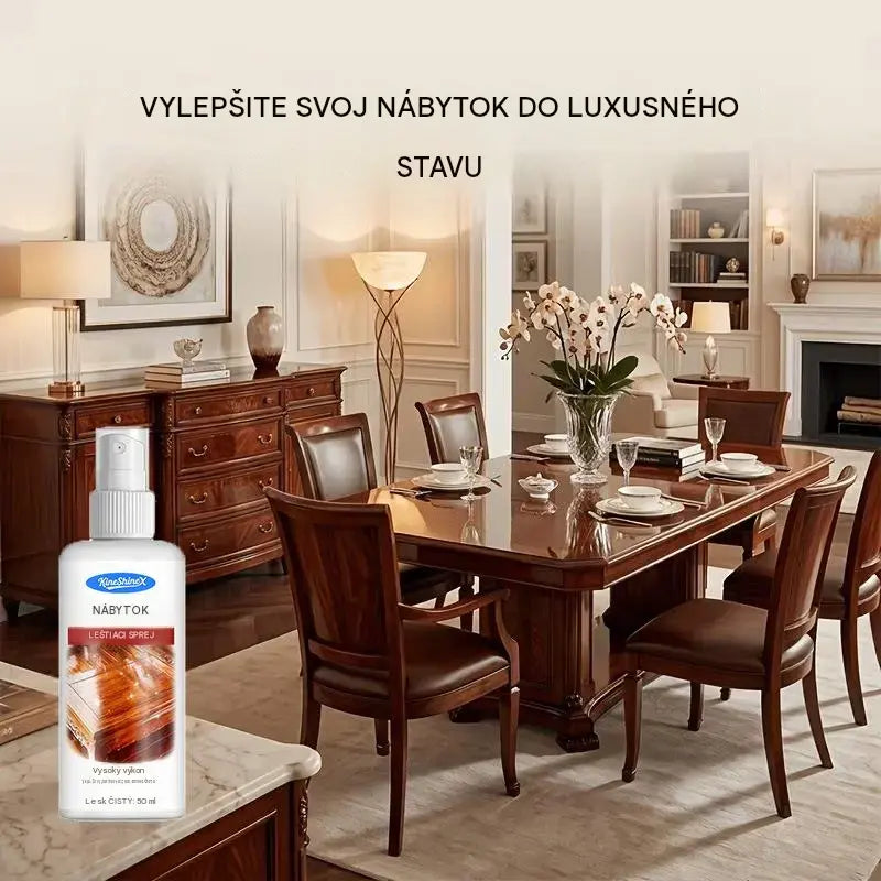 【Kúp 1 a získaj 1 zadarmo】🪑 ✨ Vysoko lesklý leštiaci prostriedok na nábytok obnovuje drevo a vinyl v priebehu niekoľkých sekúnd.