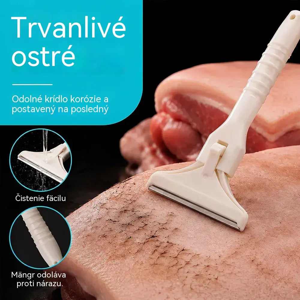 【2 rukoväte + 20 čepelí】✂️ Viacúčelový holiaci strojček na ošípané a jahňatá – Oceľová čepeľ na odstraňovanie chlpov, odmasťovanie a čistenie pokožky 🥩