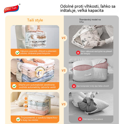 【5-dielna sada】 Veľké, stlačiteľné vákuové úložné vrecko: nevyžaduje pumpičku, je nepriepustné a ideálne na úsporu miesta v kufri a doma