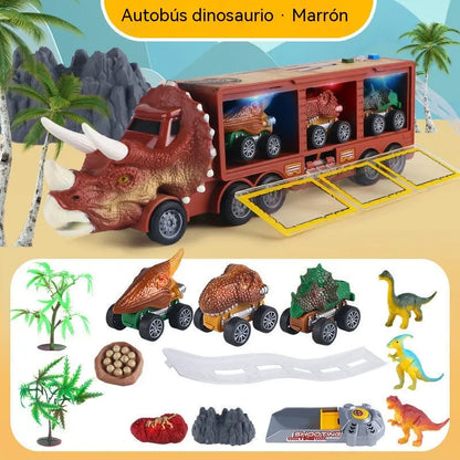 🦖🚛 Interaktívny nákladiak na prepravu dinosaurov: so svetlami, zvukmi a pohyblivými figúrkami – vydajte sa na zábavné praveké dobrodružstvo! ✨🎮