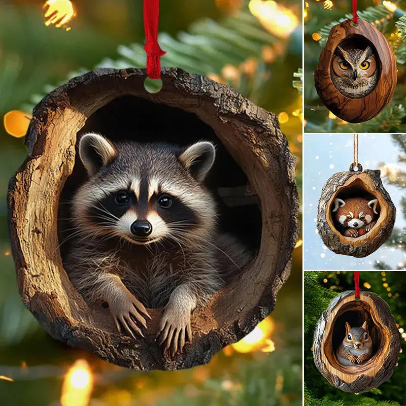【Sada 10 ks】 🎄 Vianočné ozdoby na stromček so zvieratkami — Závesné ozdoby so zvieratkami