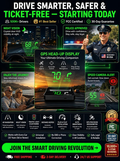 【Švajčiarska vojenská GPS navigácia „vyhýbajúcu sa trestu“】Nový GPS rýchlomer a otáčkomer s HUD displejom