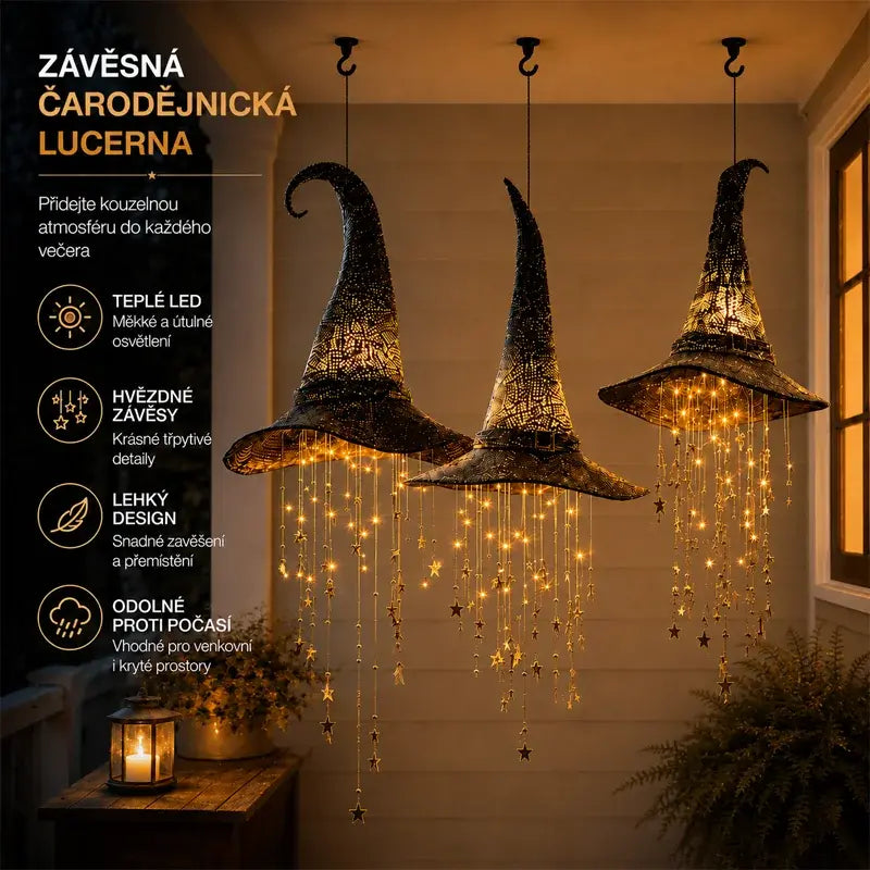 🧙🎃Žiariaci čarodejnícky klobúk so zaveseným zvončekom