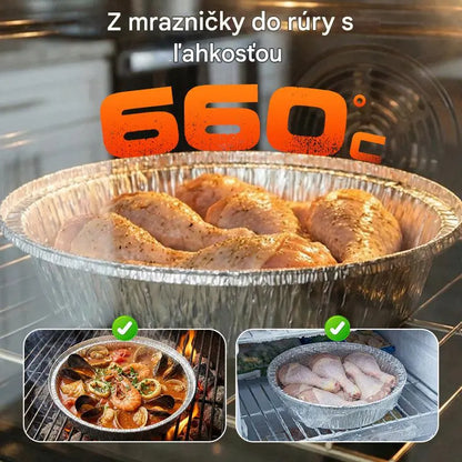 🍲🔥【Balenie 10 kusov】Alobalové misky do rúry a fritézy, rôzne veľkosti, opakovane použiteľné