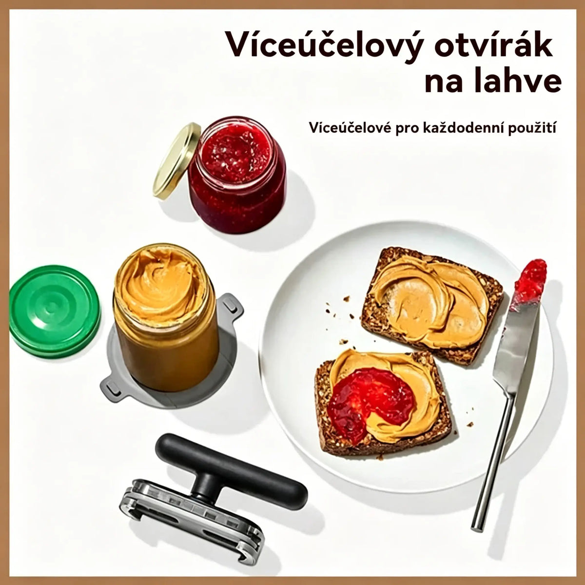🍲✨【Kupte 1, dostanete 1 zdarma】Multifunkčný otvárač konzerv s protišmykovou úpravou a úsporou sily