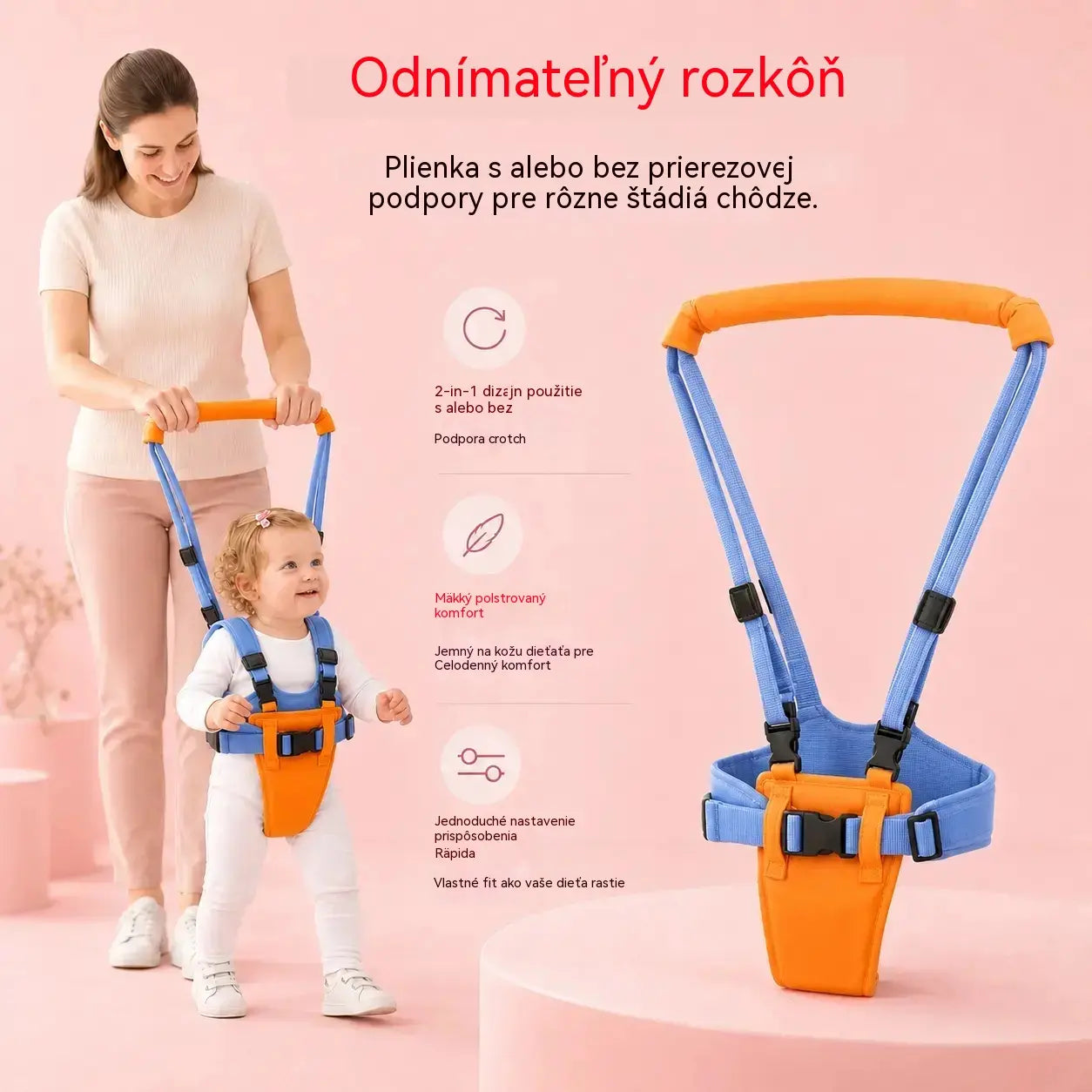 👶🚶Nastaviteľný nosič na chôdzu s odnímateľnou opierkou bedrového kĺbu