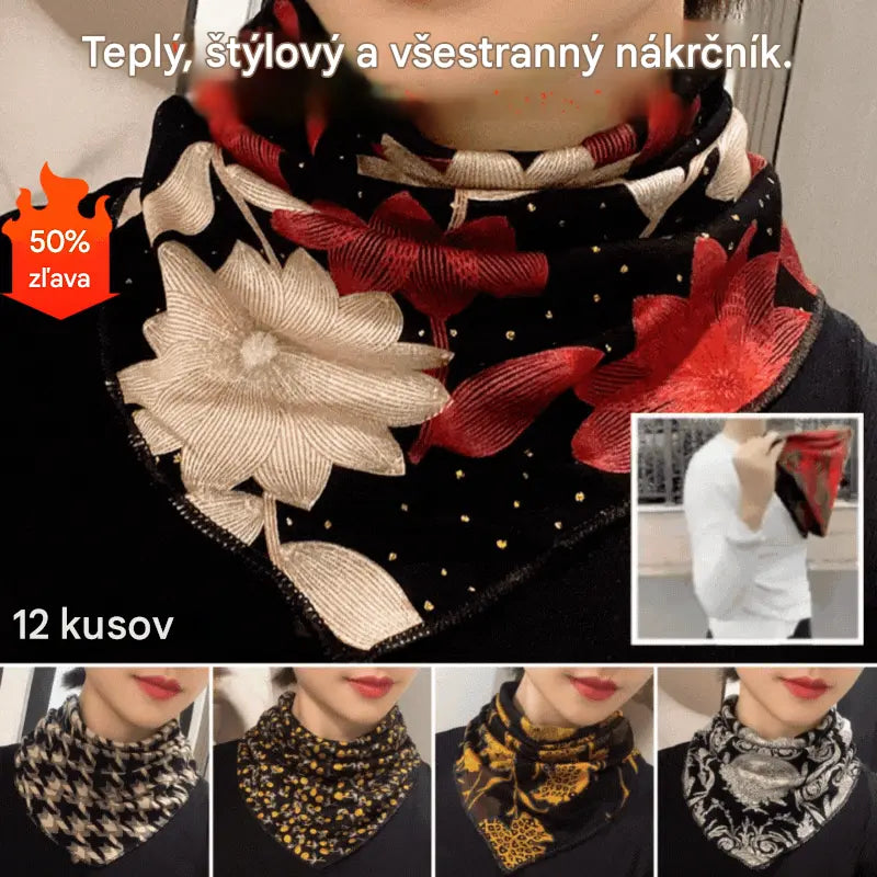 🔥Zimná novinka 🔥💟【4-dielna sada】Teplá, elegantná a všestranná trojuholníková šatka