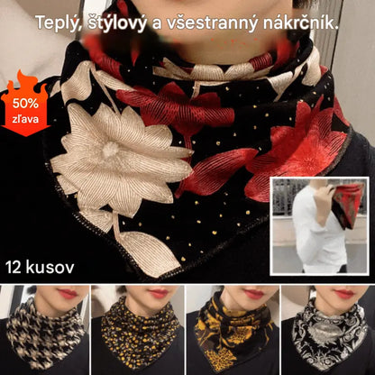 🔥Zimná novinka 🔥💟【4-dielna sada】Teplá, elegantná a všestranná trojuholníková šatka