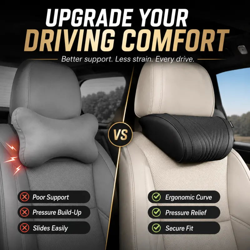 🚗💤Znížte únavu počas jazdy! Univerzálny vankúš na krk z pamäťovej peny do auta – ergonomická opierka hlavy na dlhé cesty autom.