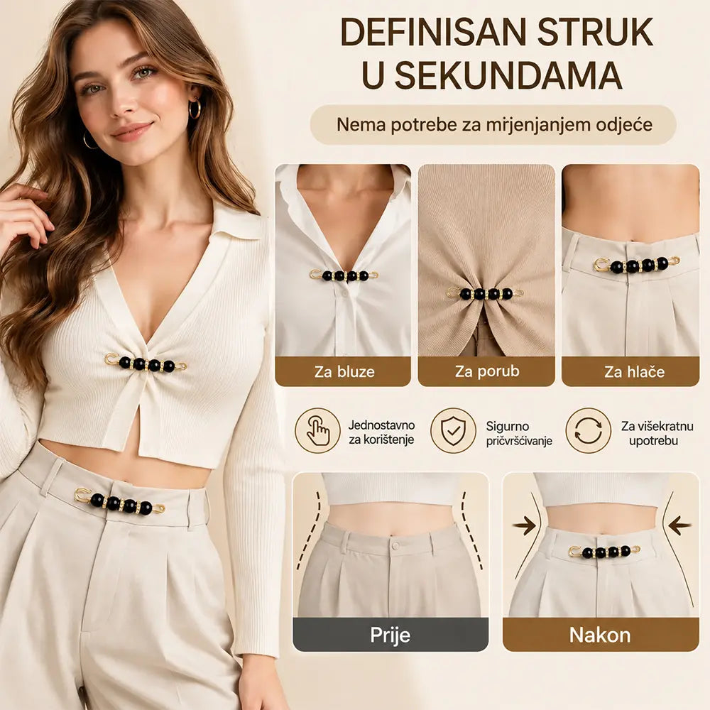 ✨ 【12 komada 46 KM】Elegantne biserne brošure za naglašavanje linije vrata i dekoltea👗 | 💎 Ne zahtijevaju krojenje · Elegantne i praktične