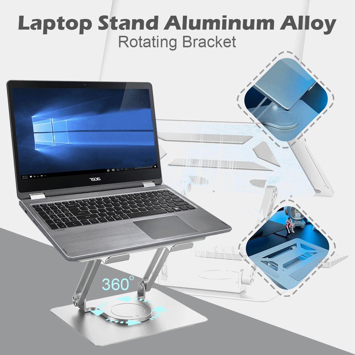 💥💻Stojan na notebook z hliníkovej zliatiny, otočný stojan z hliníkovej zliatiny
