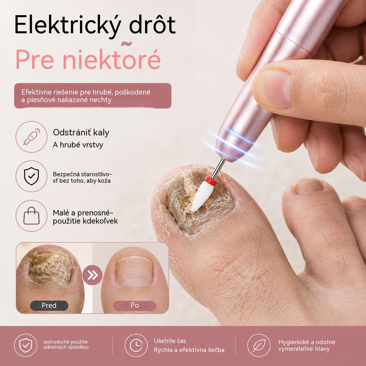 💅👍 Elektrický pilník na nehty používaný k léčbě onychomykózy (plísně nehtů)