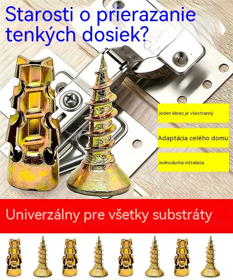 【🔥100 setova na rasprodaji】🧰⚒️ Popravak namještaja, kratki ekspanzijski vijci, popravak i ugradnja šarki za kamen/pločice/ormariće.