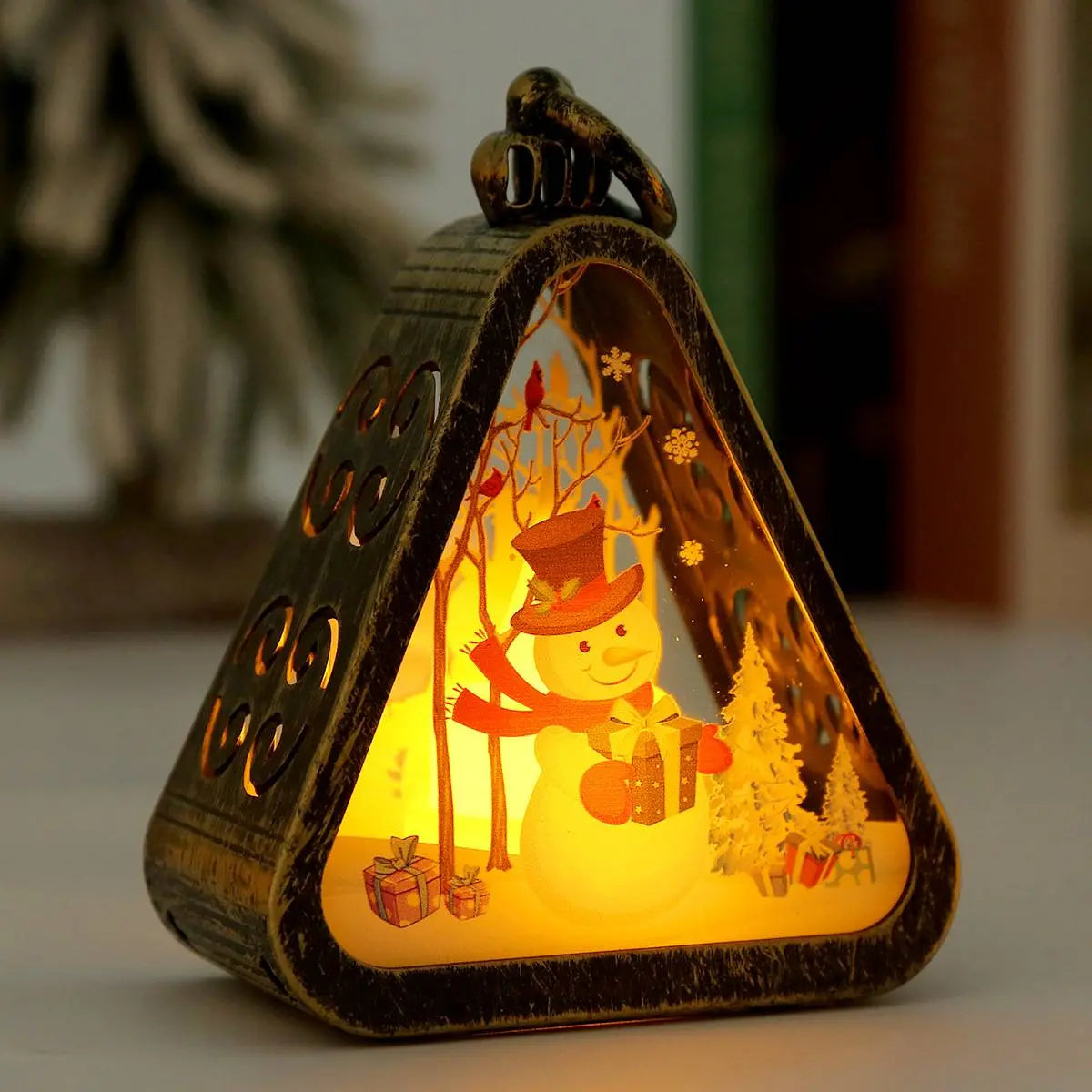 🌲🎅【1 sada za 4 ks.】🎁✨Vianočné retro nočné svetielka | Svietiaca dekorácia v tvare snehuliaka + dekorácia na okennú poličku alebo stôl