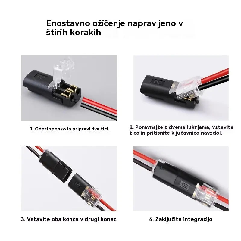 🥳 50 % popust! ⏰ 【1000 kosov na zalogi】Žični konektor brez luščenja, z zaklepno zaponko, varnim zapiranjem in protizdrsnim premazom ⚡️