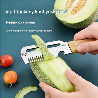 【Kúp 1 a dostaneš 1 zadarmo!】 Viacúčelová kuchynská škrabka 3 v 1: olúpa, krája a otvára uzávery fliaš!